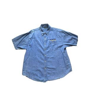 CSI Las Vegas Shirt Adult Extra Large Blue Denim Button Up Pocket‎ Unit Mens